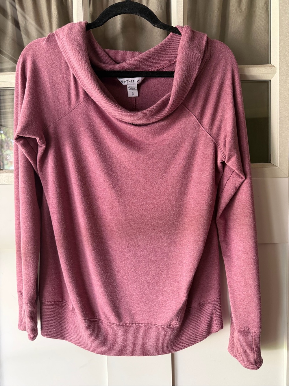 Athleta Dusty Rose Cowl Neck Pullover Sweater